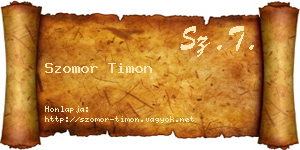 Szomor Timon névjegykártya